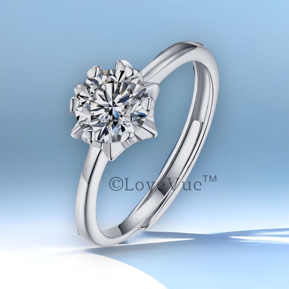 Certified 1ct. t.w. Diamond Star Solitaire Engagement Wedding Ring - Picture 3 of 14